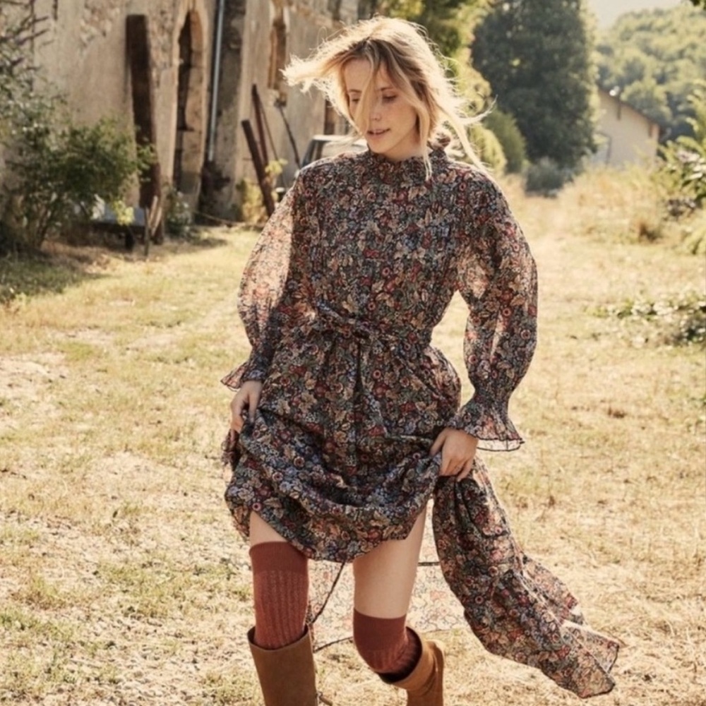 Doen Esme Dress in Wildberry Thickery, size medium